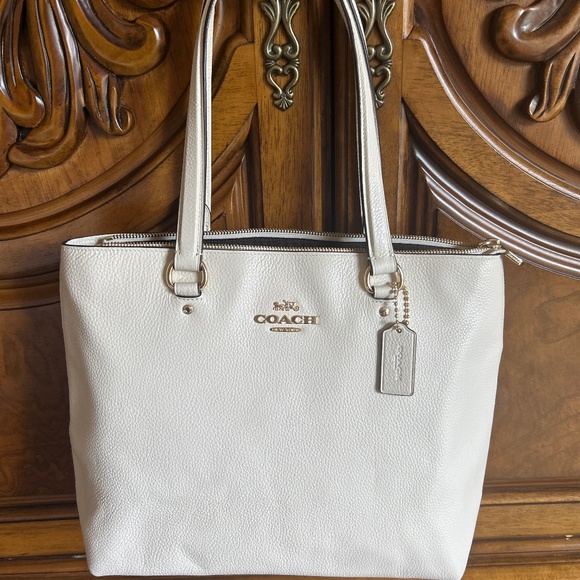 Coach purse, off white, large
